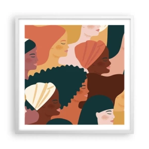 Póster en marco blanco - La feminidad - 60x60 cm