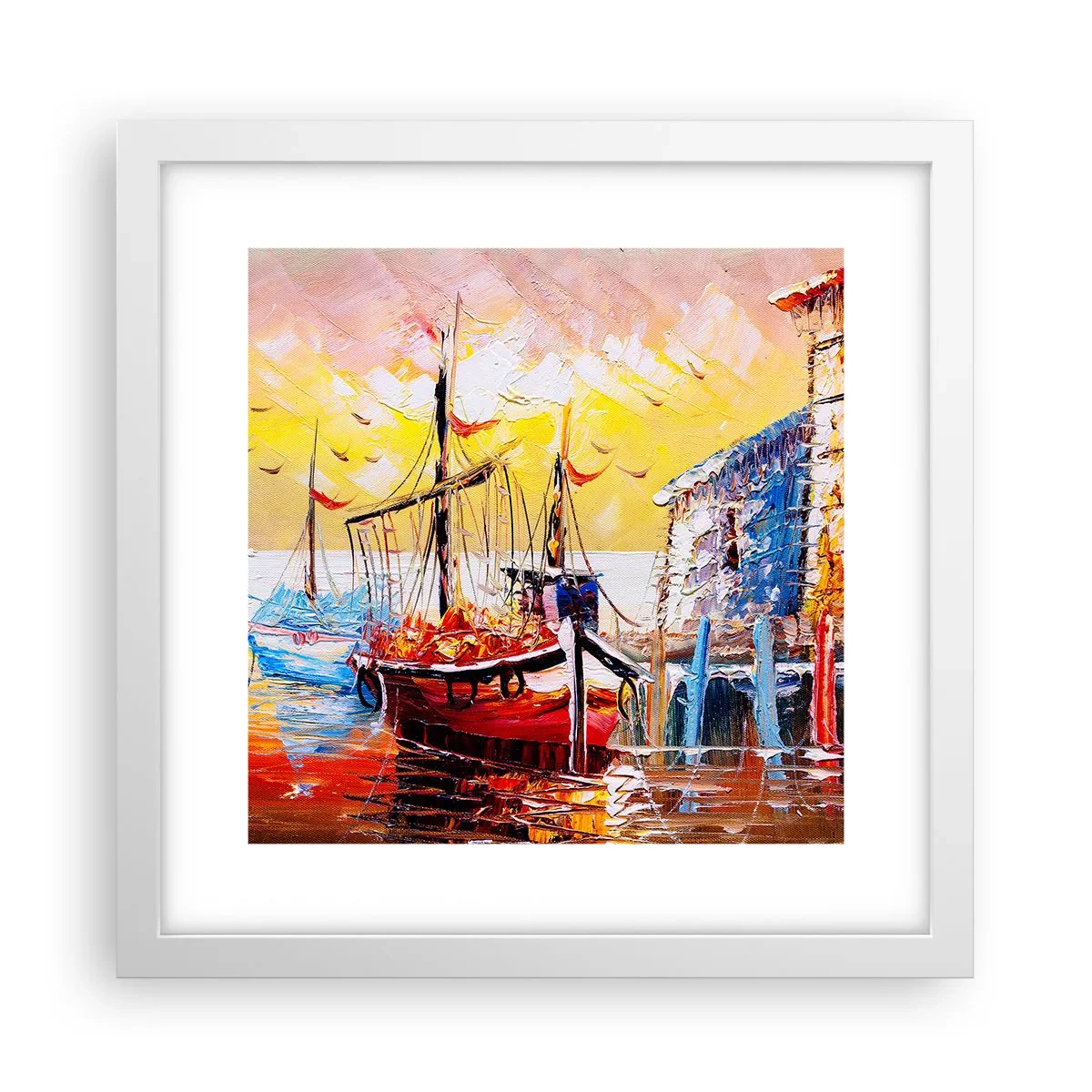 Póster en marco blanco - Feliz regreso - 30x30 cm