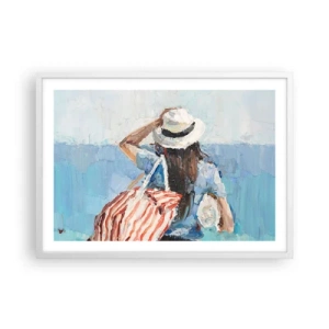 Póster en marco blanco - Bienvenida a tus vacaciones - 70x50 cm