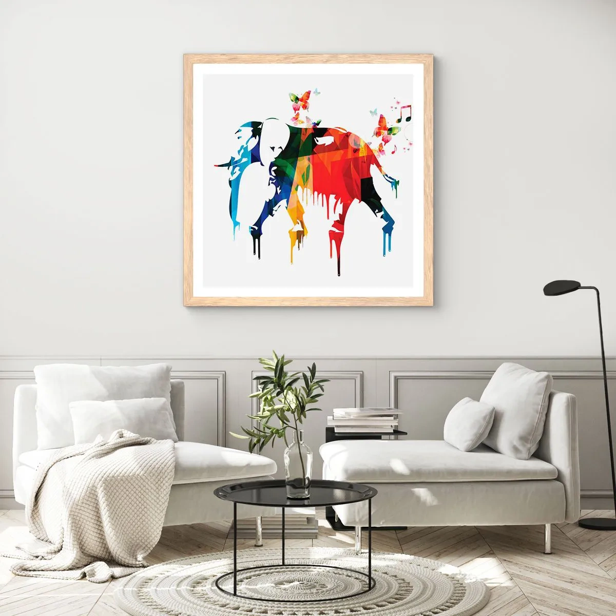 Póster en marco roble claro - Todo el mundo puede bailar - 40x40 cm