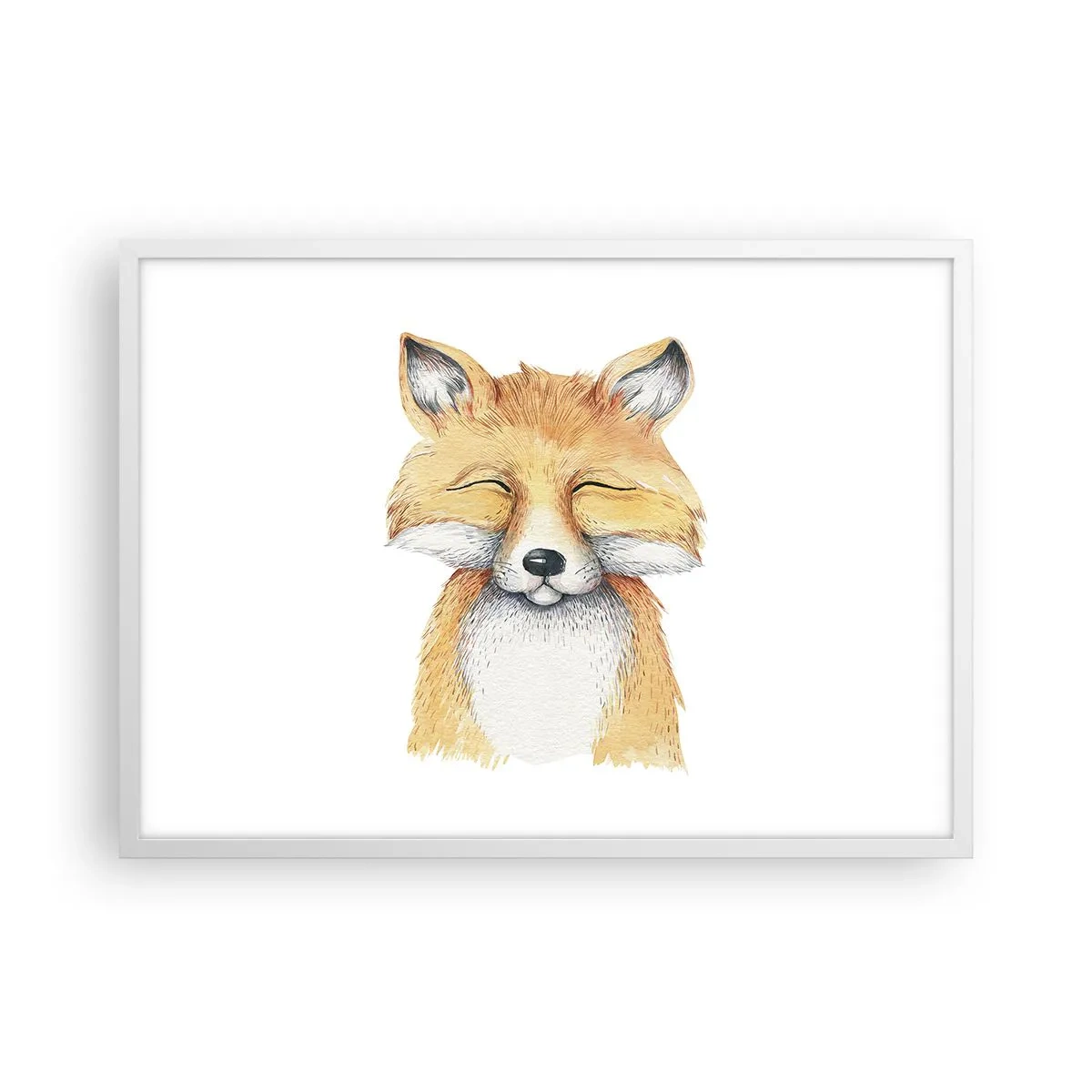 Póster en marco blanco - Humor de zorro - 70x50 cm