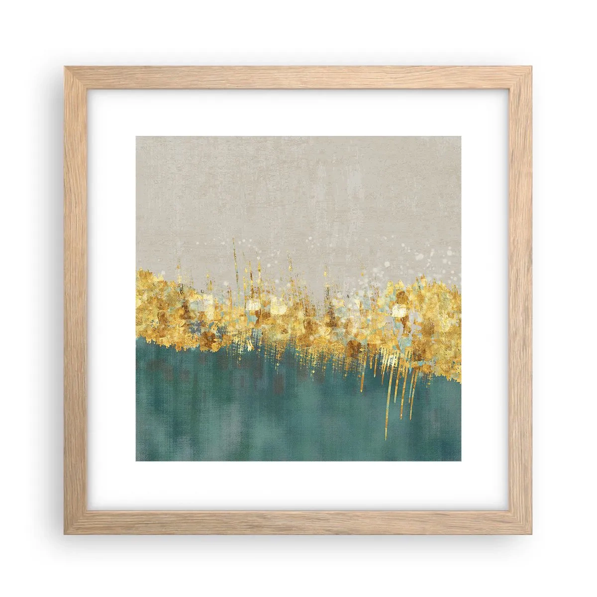 Póster en marco roble claro - La frontera dorada - 30x30 cm