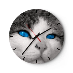 Reloj de pared - Reloj de vidrio - Inusual de ojos azules - 40x40 cm