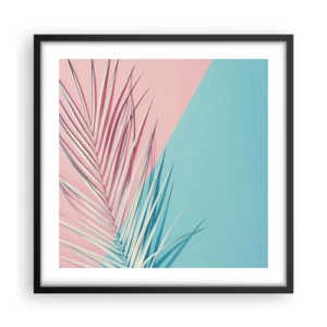 Póster en marco negro - Impresión tropical - 50x50 cm