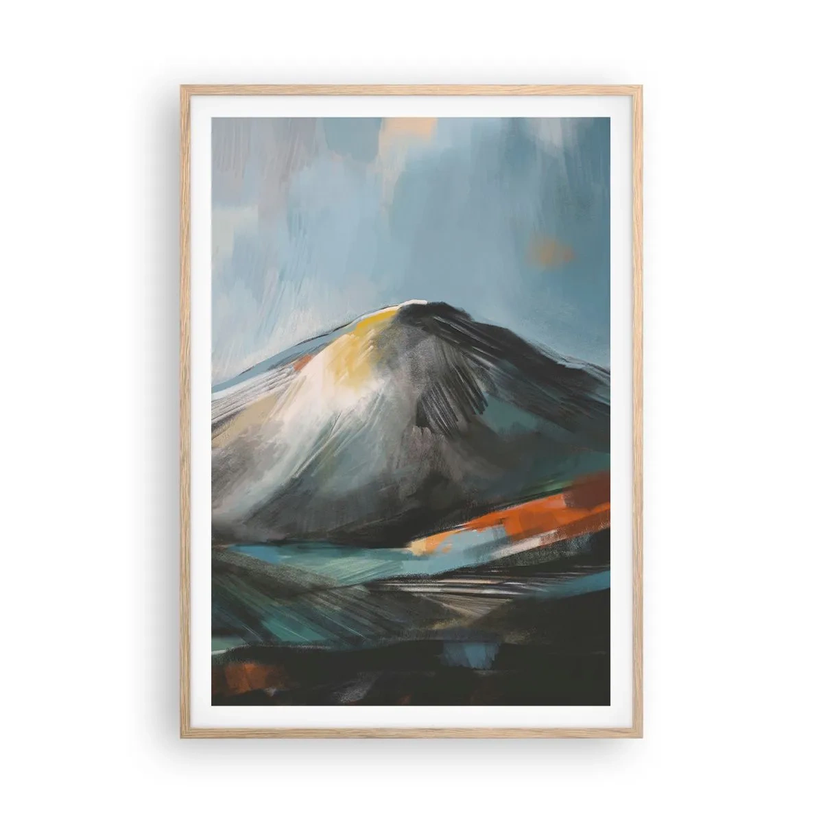 Póster en marco roble claro - Crudo y bello - 70x100 cm