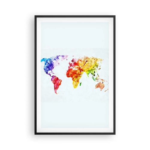 Póster en marco negro - Todos los colores del mundo - 61x91 cm