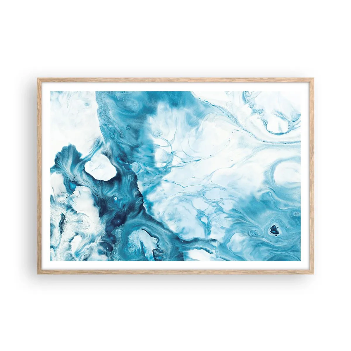 Póster en marco roble claro - Un concierto azul - 100x70 cm