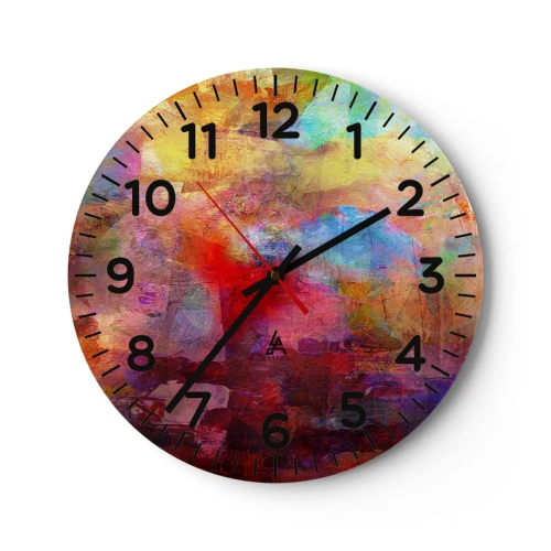 Reloj de pared - Reloj de vidrio - Mira dentro del arco iris - 40x40 cm
