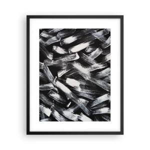 Póster en marco negro - Abstracción en el espíritu industrial - 40x50 cm