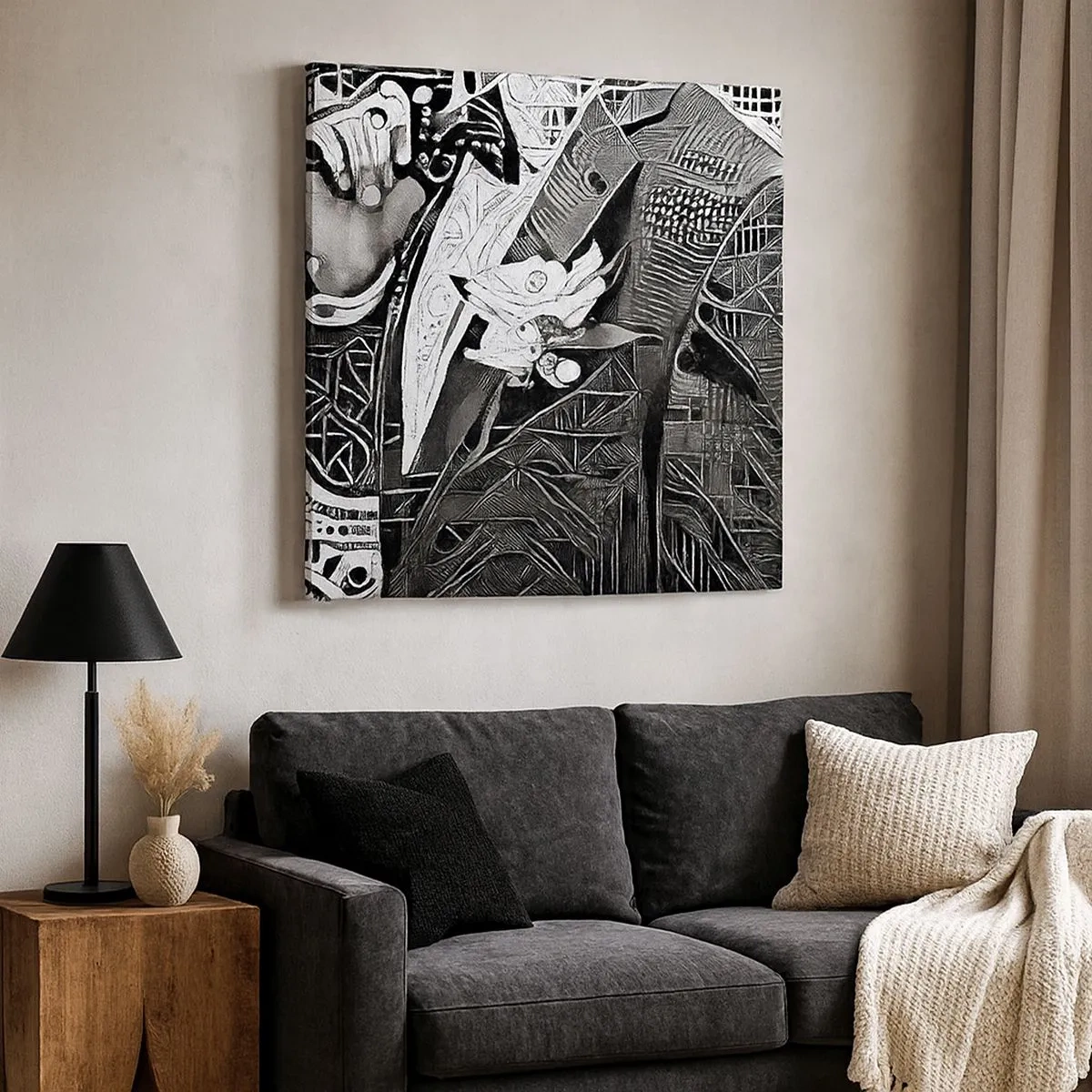 Cuadro sobre lienzo - Impresión de Imagen - Solo un hombre aparentemente gris - 30x30 cm