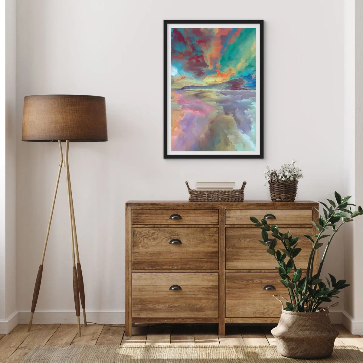 Póster en marco negro - Dos cielos - 61x91 cm