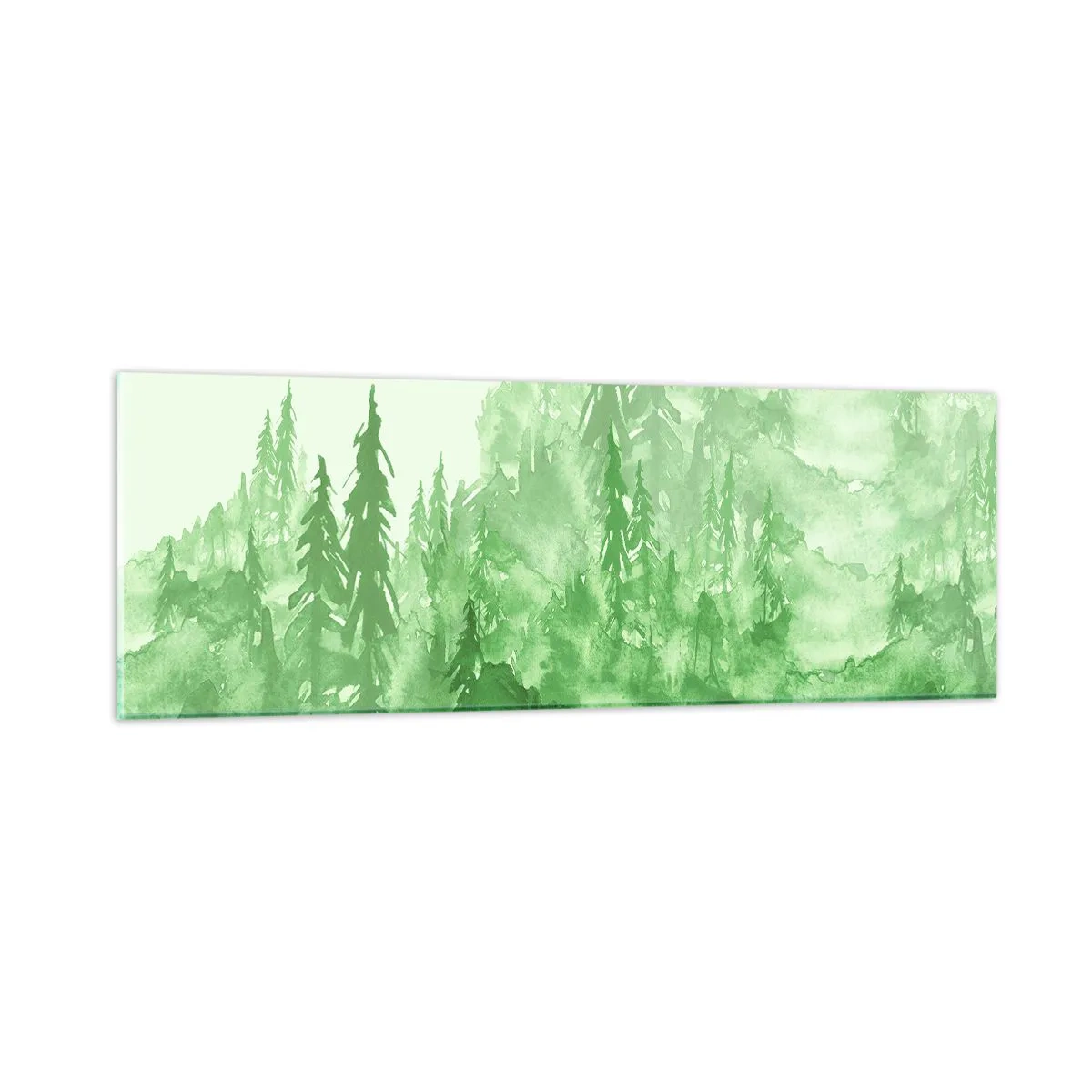 Cuadro sobre vidrio - Impresiones sobre Vidrio - Difuminado con niebla verde - 90x30 cm