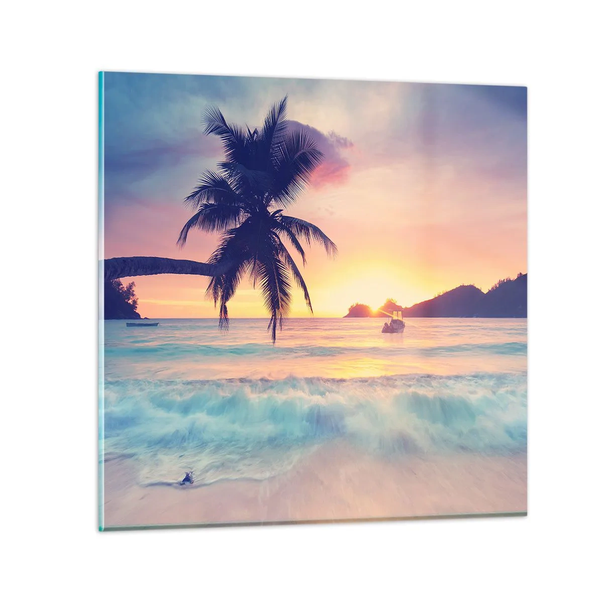 Cuadro sobre vidrio - Impresiones sobre Vidrio - Atardecer en la bahía - 30x30 cm