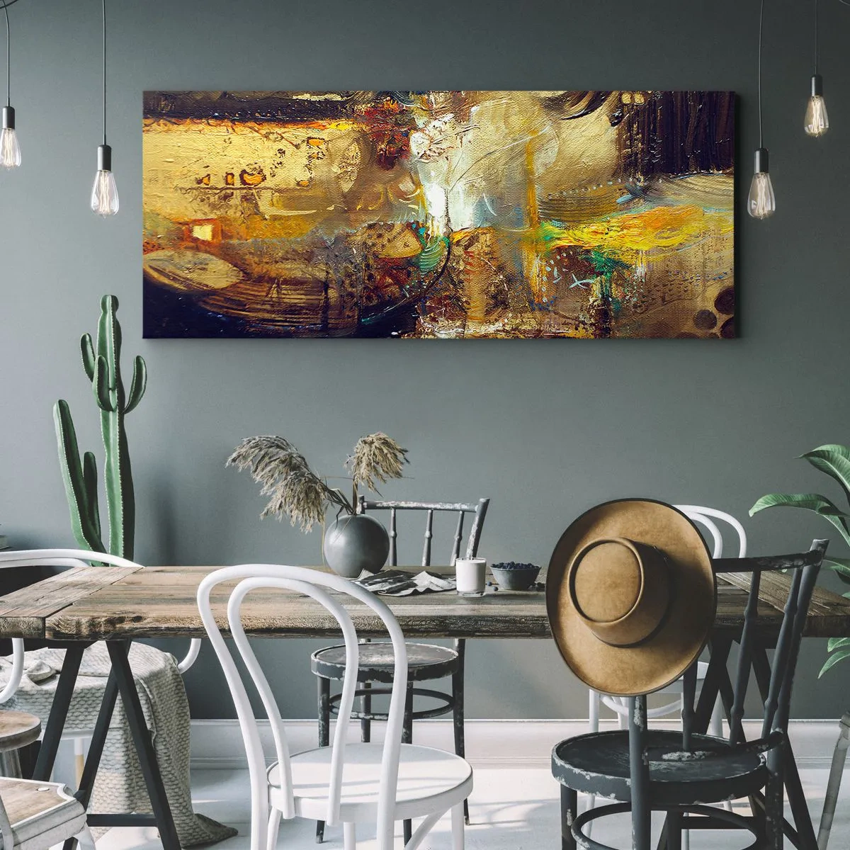Cuadro sobre lienzo - Impresión de Imagen - Frío, templado, caliente - 100x40 cm