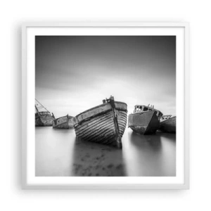 Póster en marco blanco - Ahora solo quedan los recuerdos... - 60x60 cm