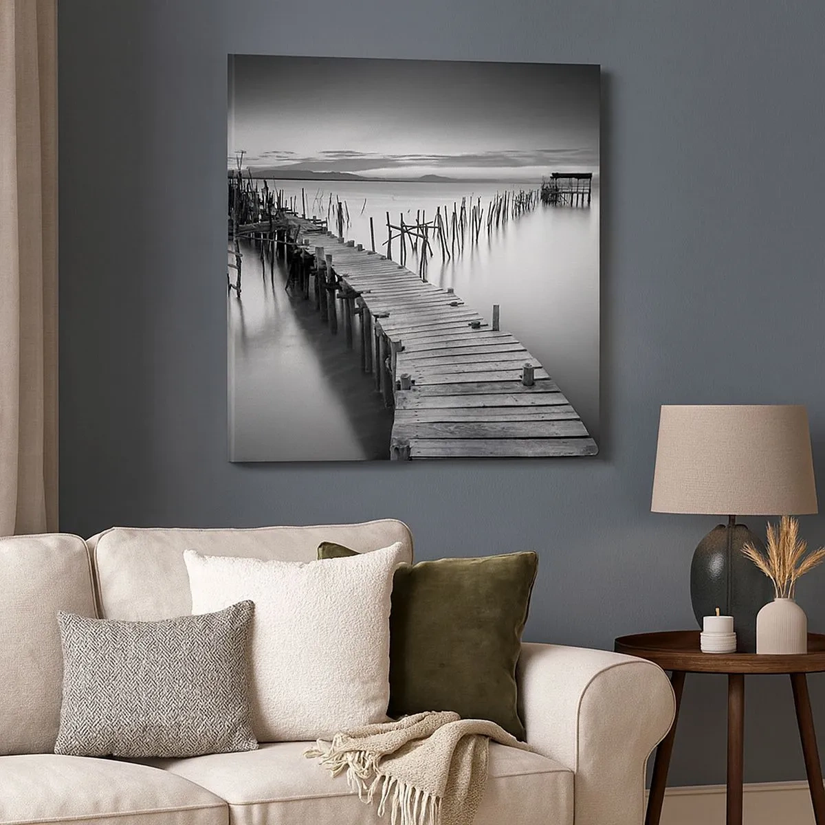 Cuadro sobre lienzo - Impresión de Imagen - La calma de una orilla olvidada - 30x30 cm