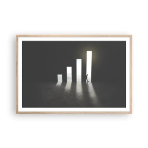 Póster en marco roble claro - El camino del éxito - 91x61 cm