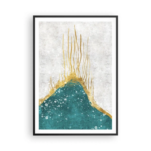 Póster en marco negro - Marea dorada - 70x100 cm