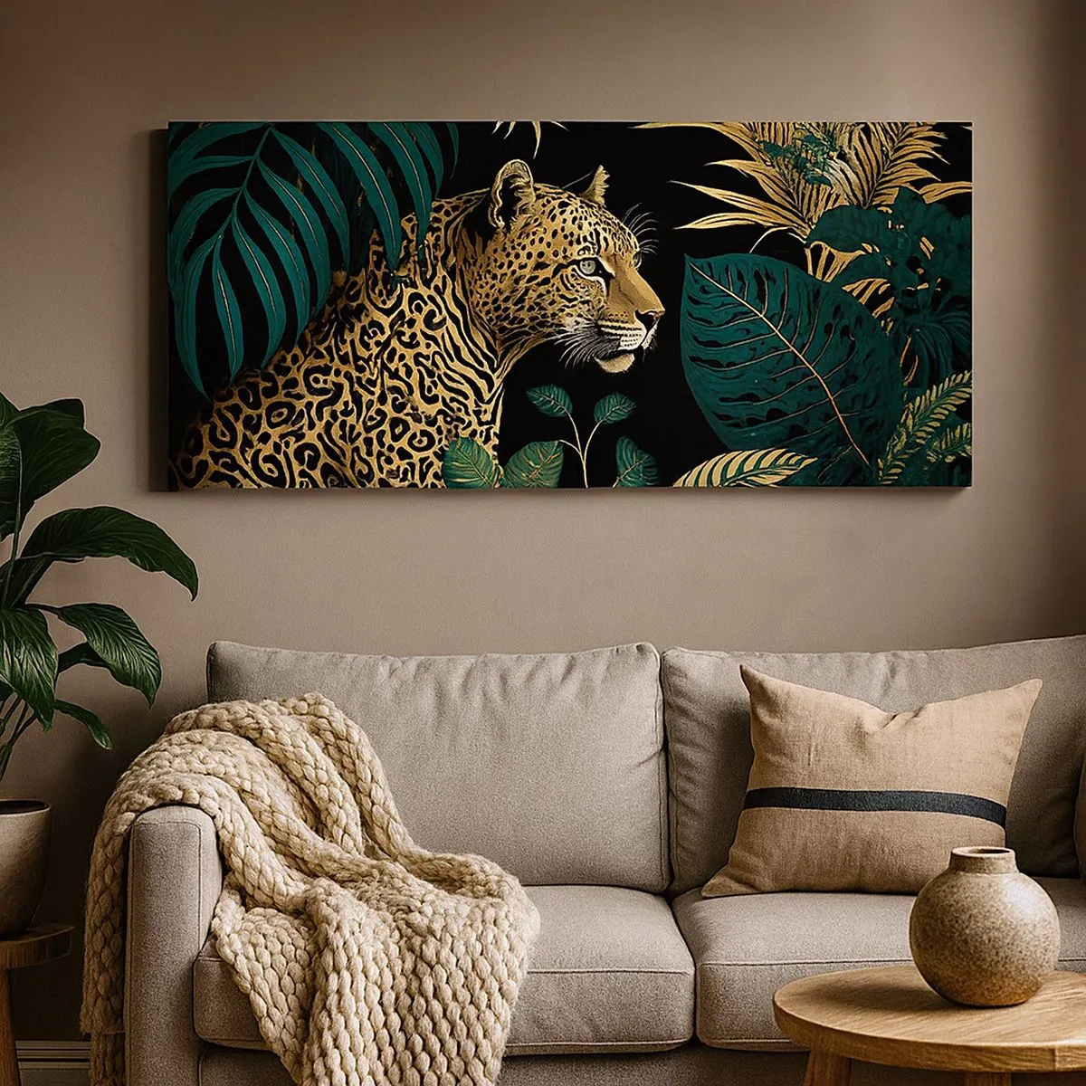 Cuadro sobre lienzo - Impresión de Imagen - El anfitrión en la jungla - 100x40 cm