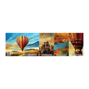Muestra de fotomural Premium Sand - En silencio se ve el horizonte - Globo, Paisaje, Naturaleza - 100x30 cm