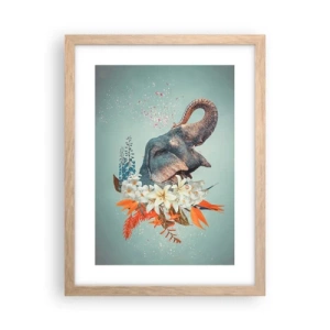 Póster en marco roble claro - Un grito de alegría - 30x40 cm