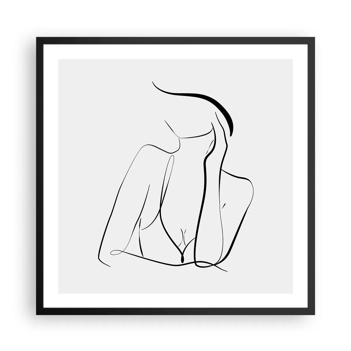 Póster en marco negro - En la ola de sueños - 60x60 cm