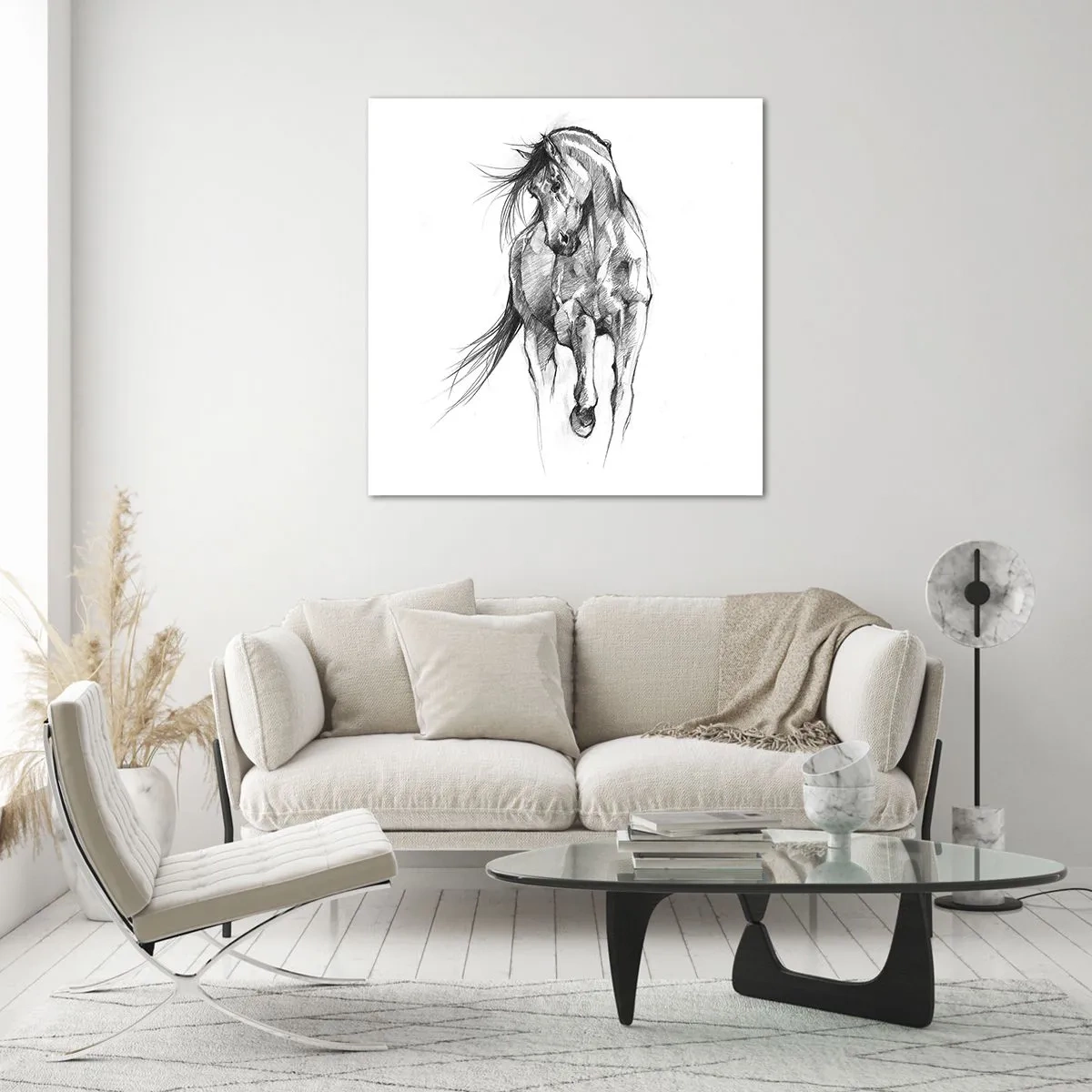 Cuadro sobre vidrio - Impresiones sobre Vidrio - En un elegante trote - 60x60 cm