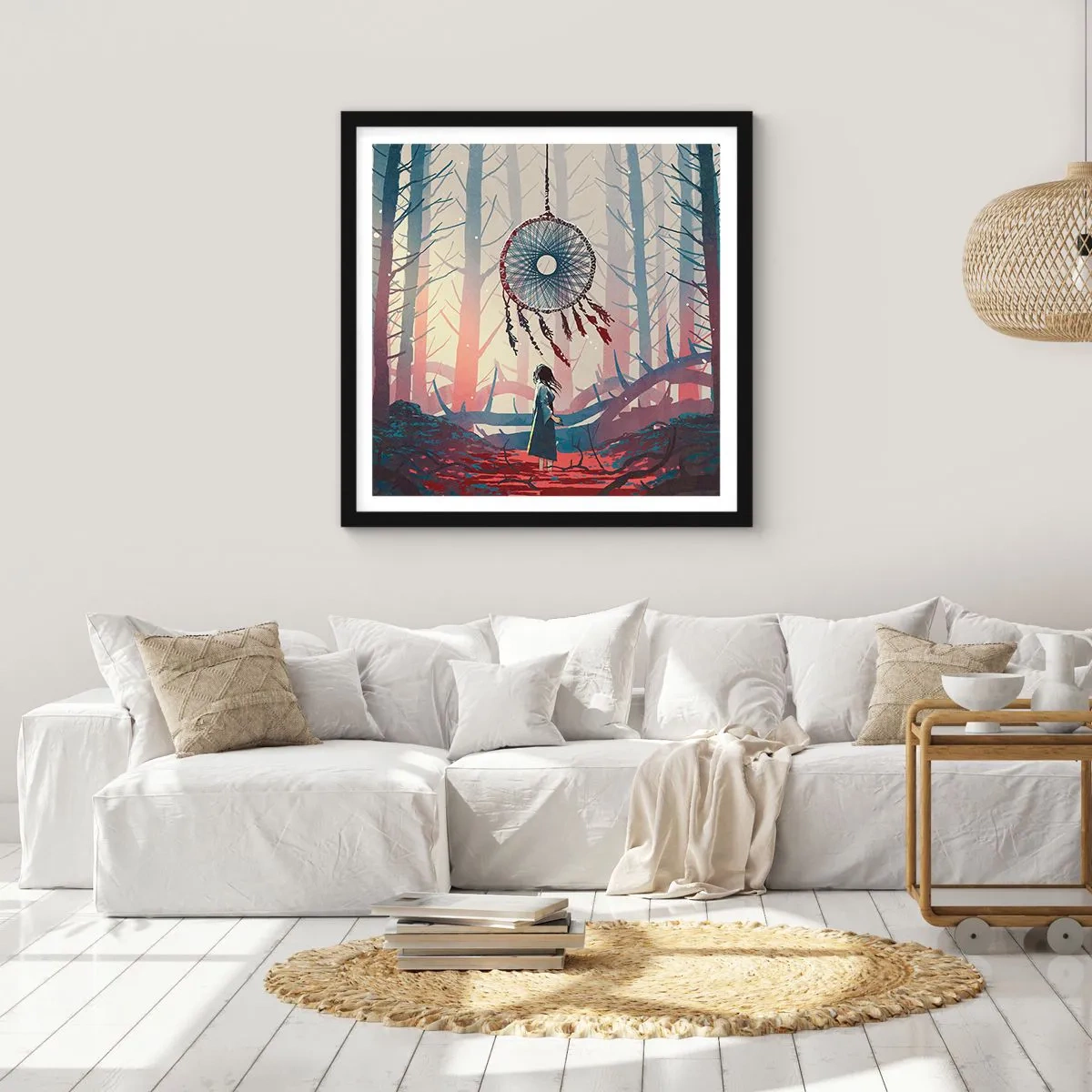 Póster en marco negro - El ritual secreto de la felicidad - 60x60 cm