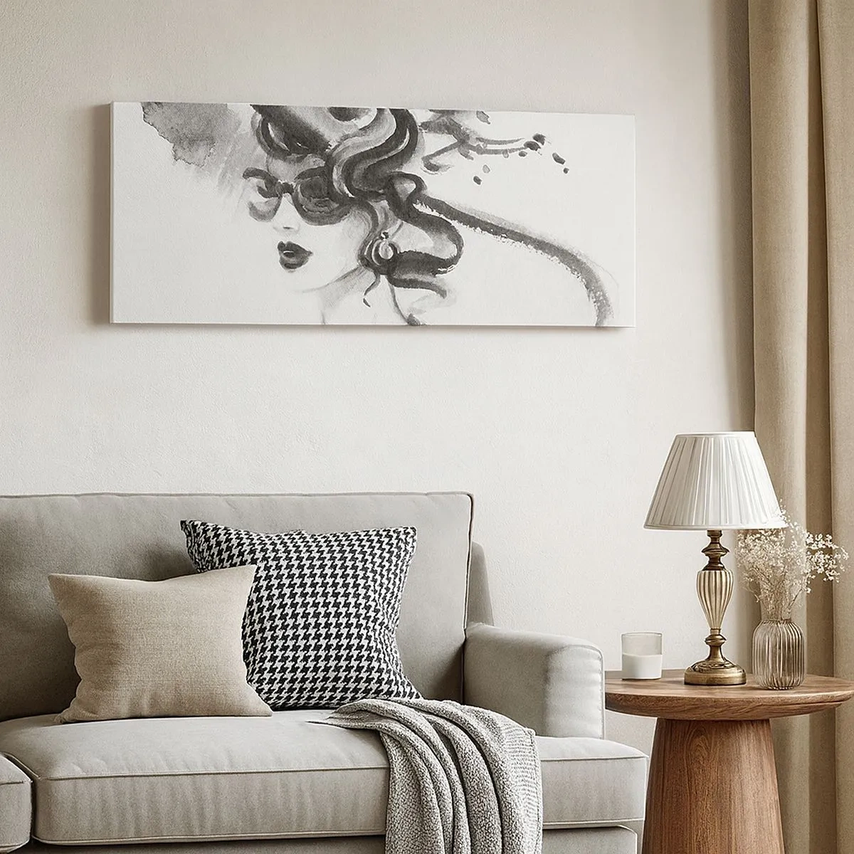 Cuadro sobre lienzo - Impresión de Imagen - Una dama con carácter - 100x40 cm