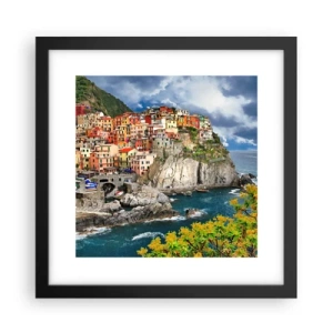 Póster en marco negro - En el acantilado - 30x30 cm