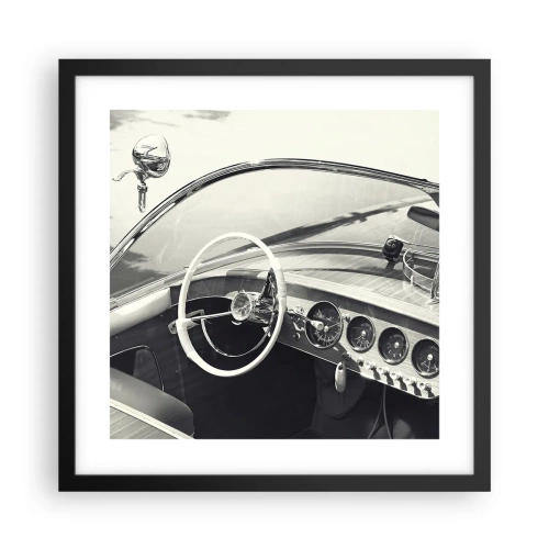 Póster en marco negro - Tiempo para los ricos - 40x40 cm