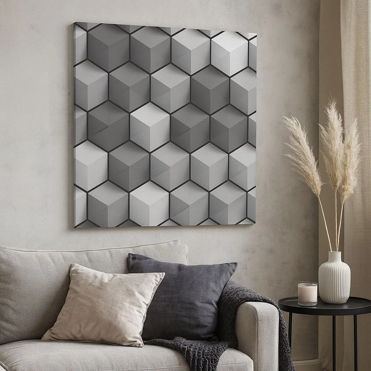 Cuadro sobre lienzo - Impresión de Imagen - Rompecabezas cubista - 30x30 cm