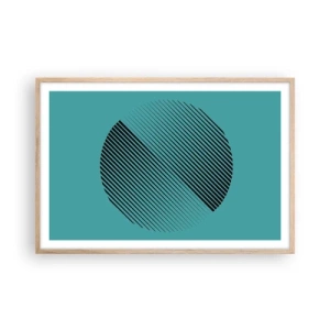 Póster en marco roble claro - El círculo: una variación geométrica - 91x61 cm