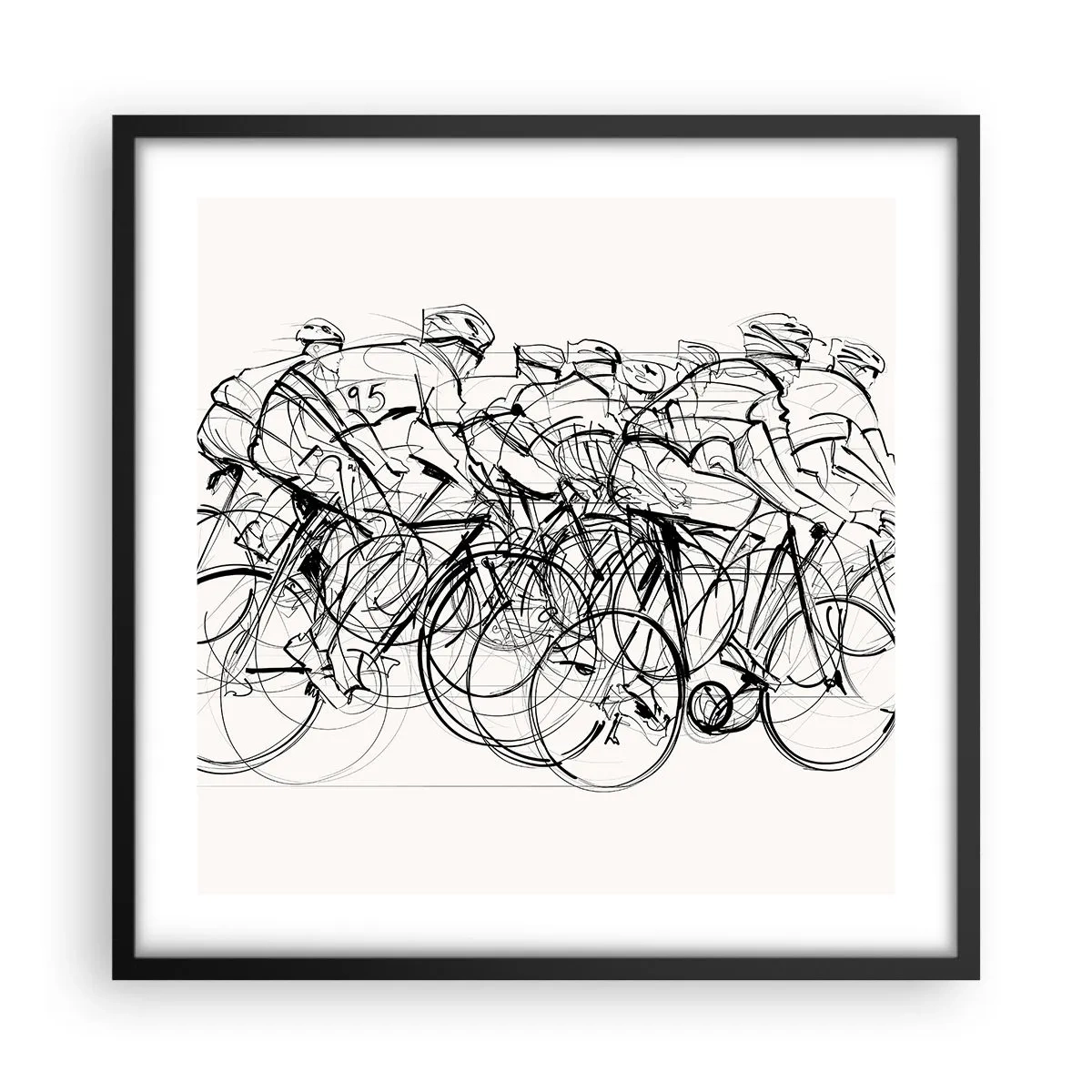 Póster en marco negro - Juntos como un equipo - 50x50 cm