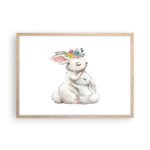 Póster en marco roble claro - En ningún lugar mejor que con mamá - 70x50 cm