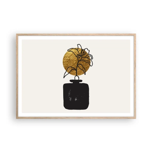 Póster en marco roble claro - Belleza en equilibrio - 100x70 cm