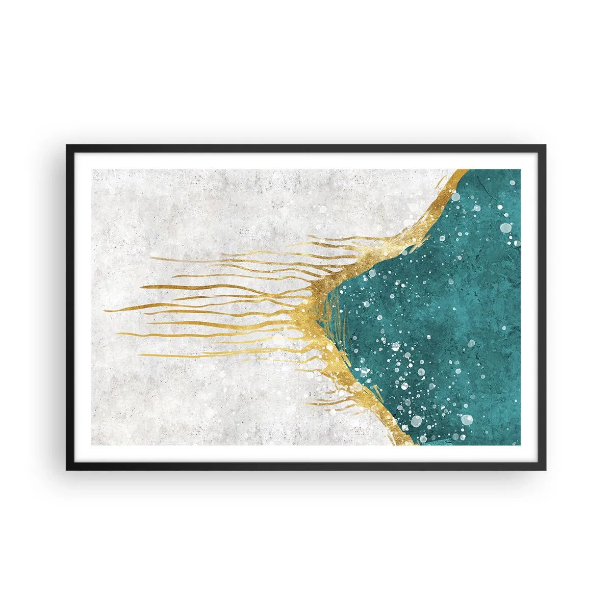 Póster en marco negro - Marea dorada - 91x61 cm