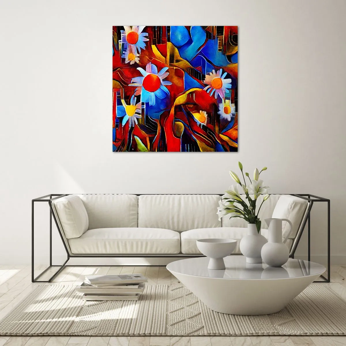Cuadro sobre vidrio - Impresiones sobre Vidrio - Colores de la vida - 40x40 cm
