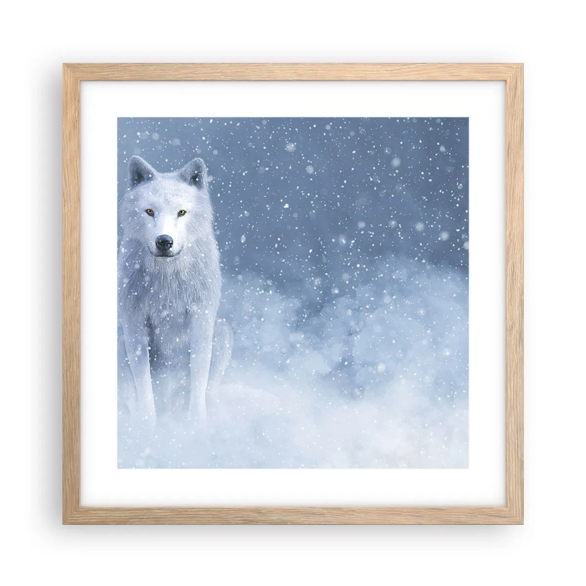 Póster en marco roble claro - El espíritu del invierno - 40x40 cm