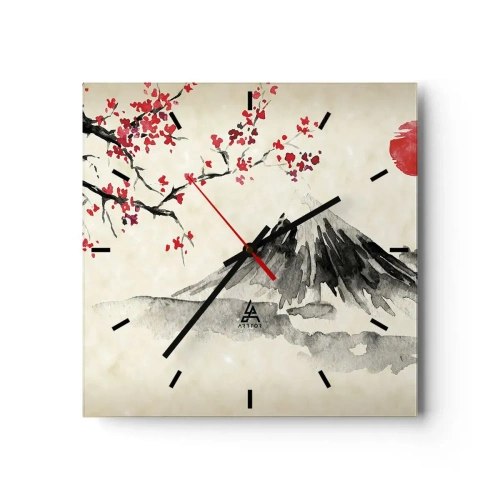 Reloj de pared - Reloj de vidrio - Enamórate de Japón - 40x40 cm