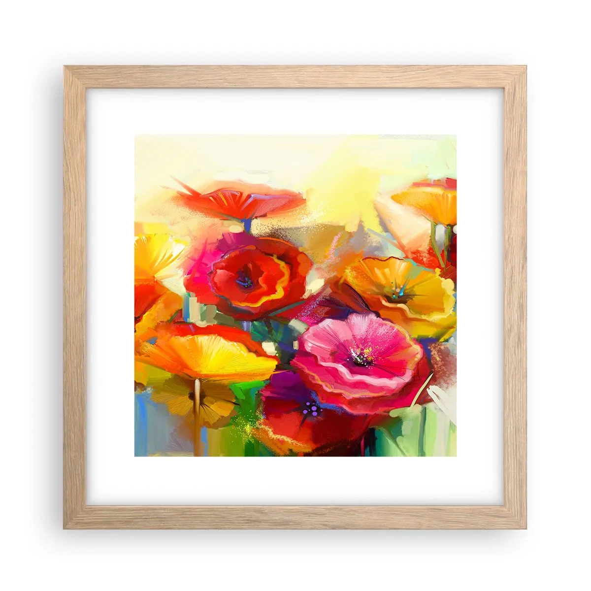 Póster en marco roble claro - No solo rojo - 30x30 cm