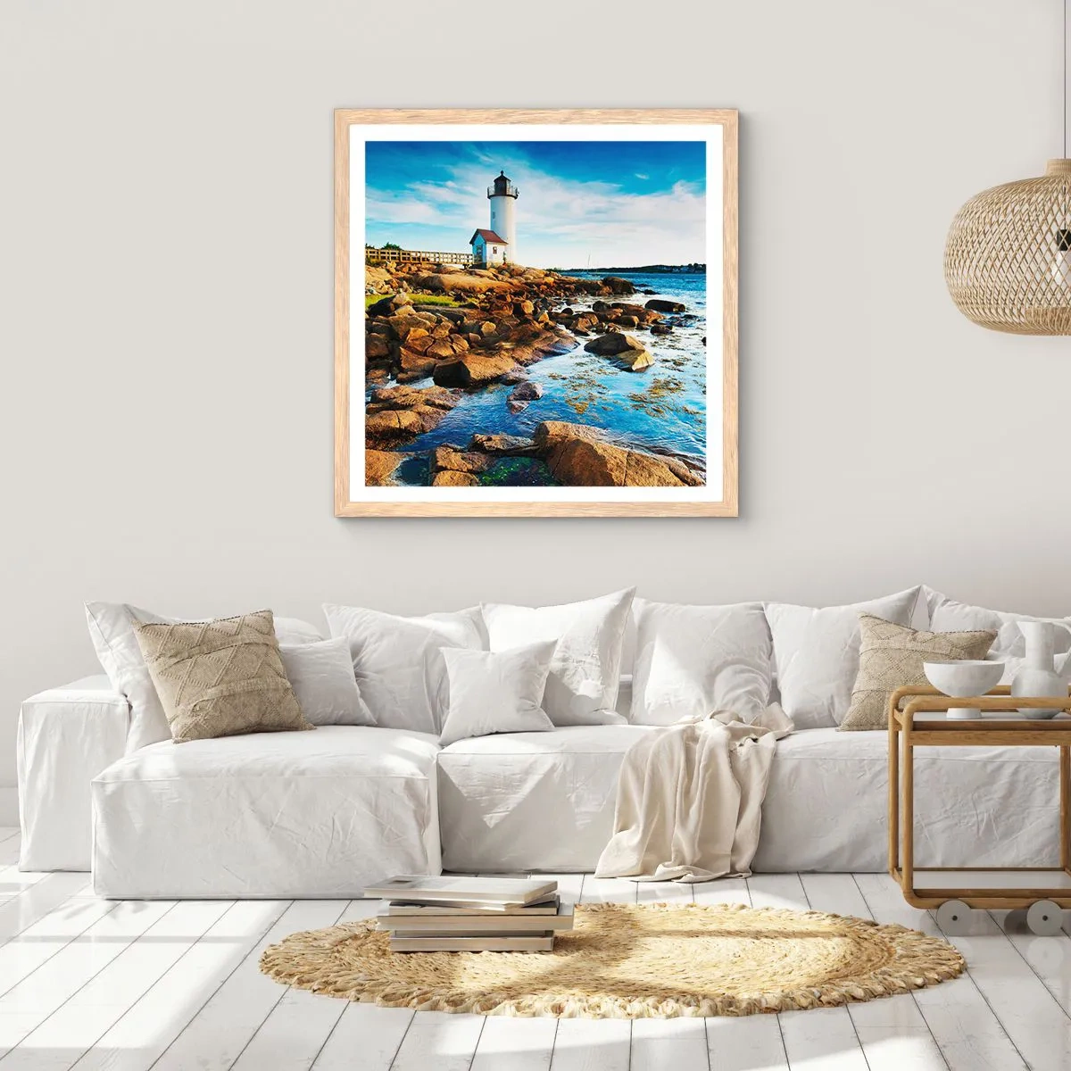 Póster en marco roble claro - Esperando vuestro regreso - 50x50 cm