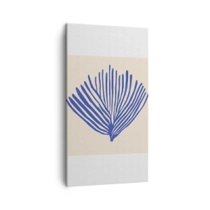 Cuadro sobre lienzo - Impresión de Imagen - Abanico azul - 45x80 cm