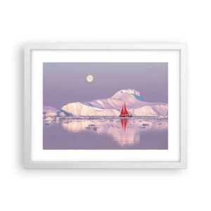 Póster en marco blanco - El calor de la vela, el frío del hielo - 40x30 cm