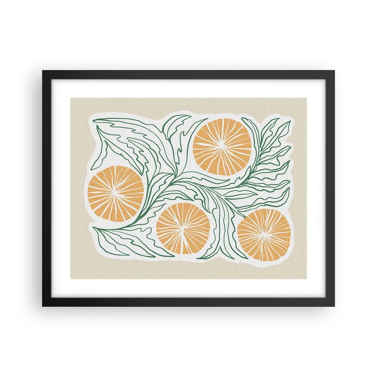 Póster en marco negro - Étnico con un toque de abstracción - 50x40 cm