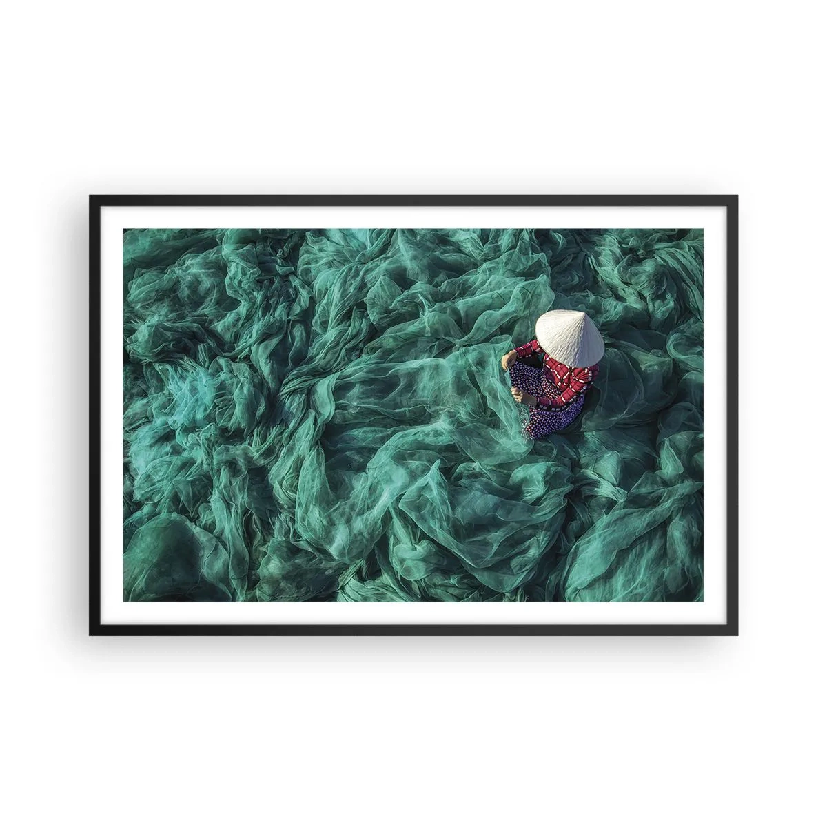 Póster en marco negro - En un mar de redes - 91x61 cm