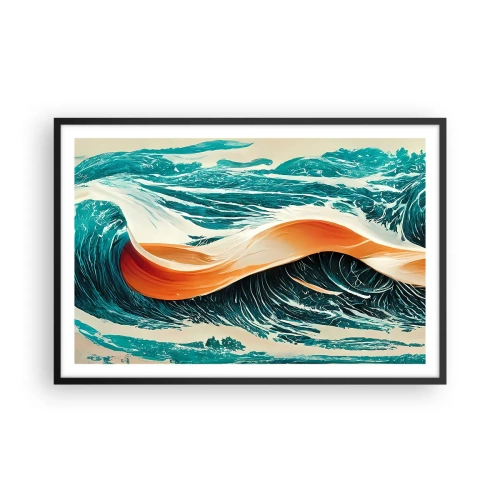 Póster en marco negro - El sueño de un surfista - 91x61 cm