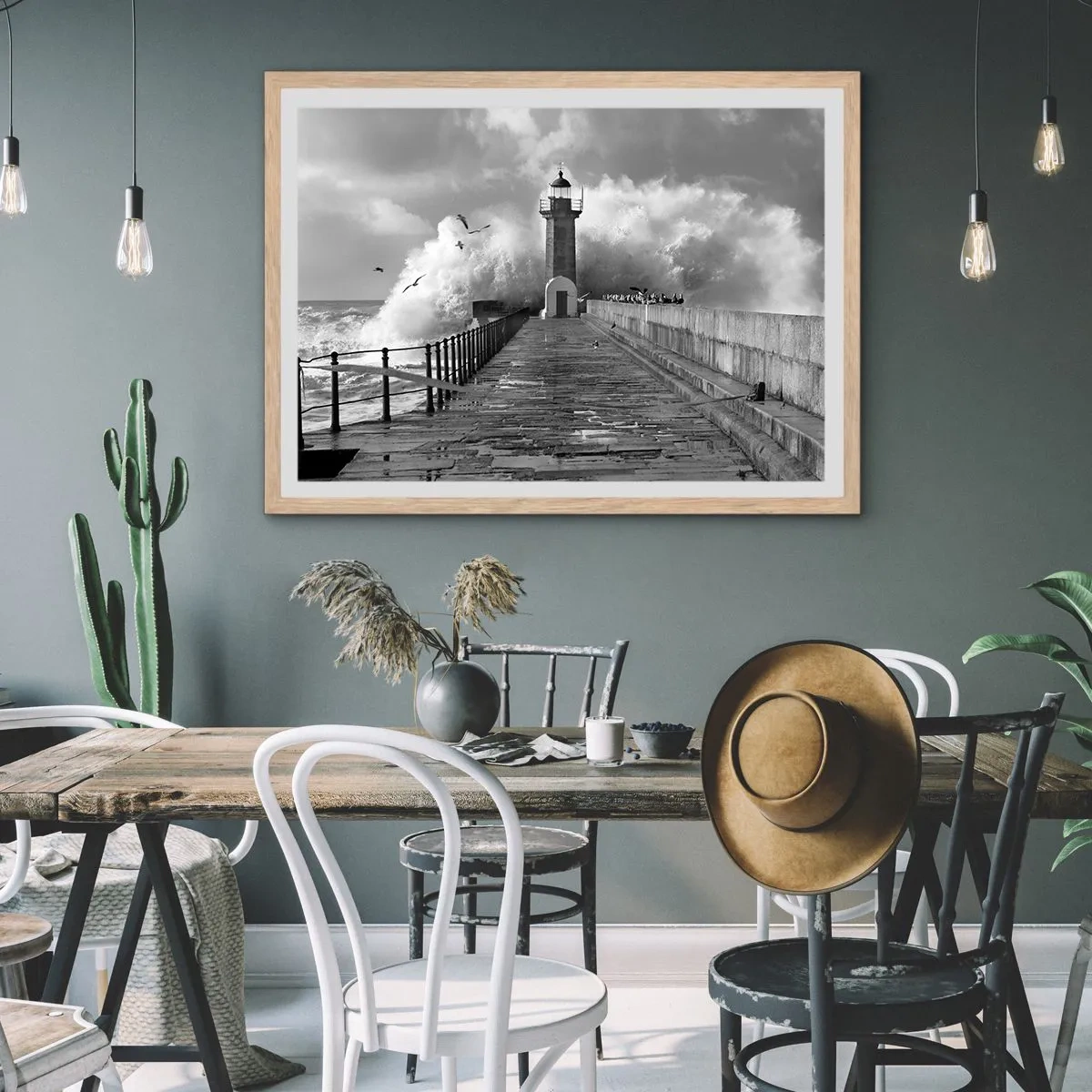 Póster en marco roble claro - Audaz - 70x50 cm