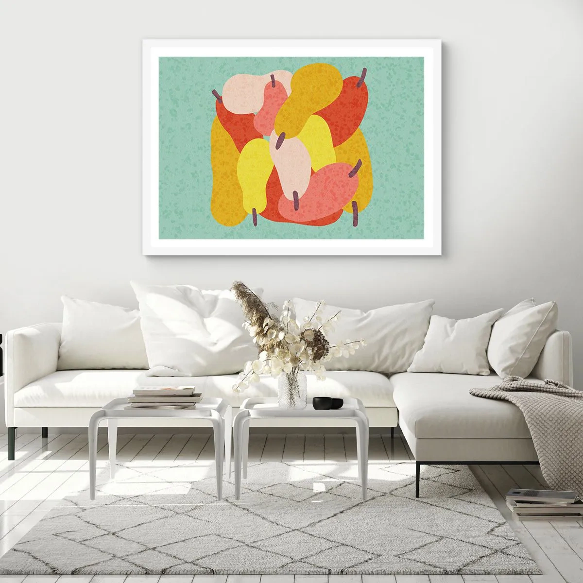 Póster en marco blanco - Saborear el sol del verano - 100x70 cm