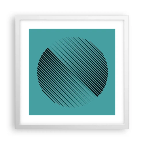 Póster en marco blanco - El círculo: una variación geométrica - 40x40 cm